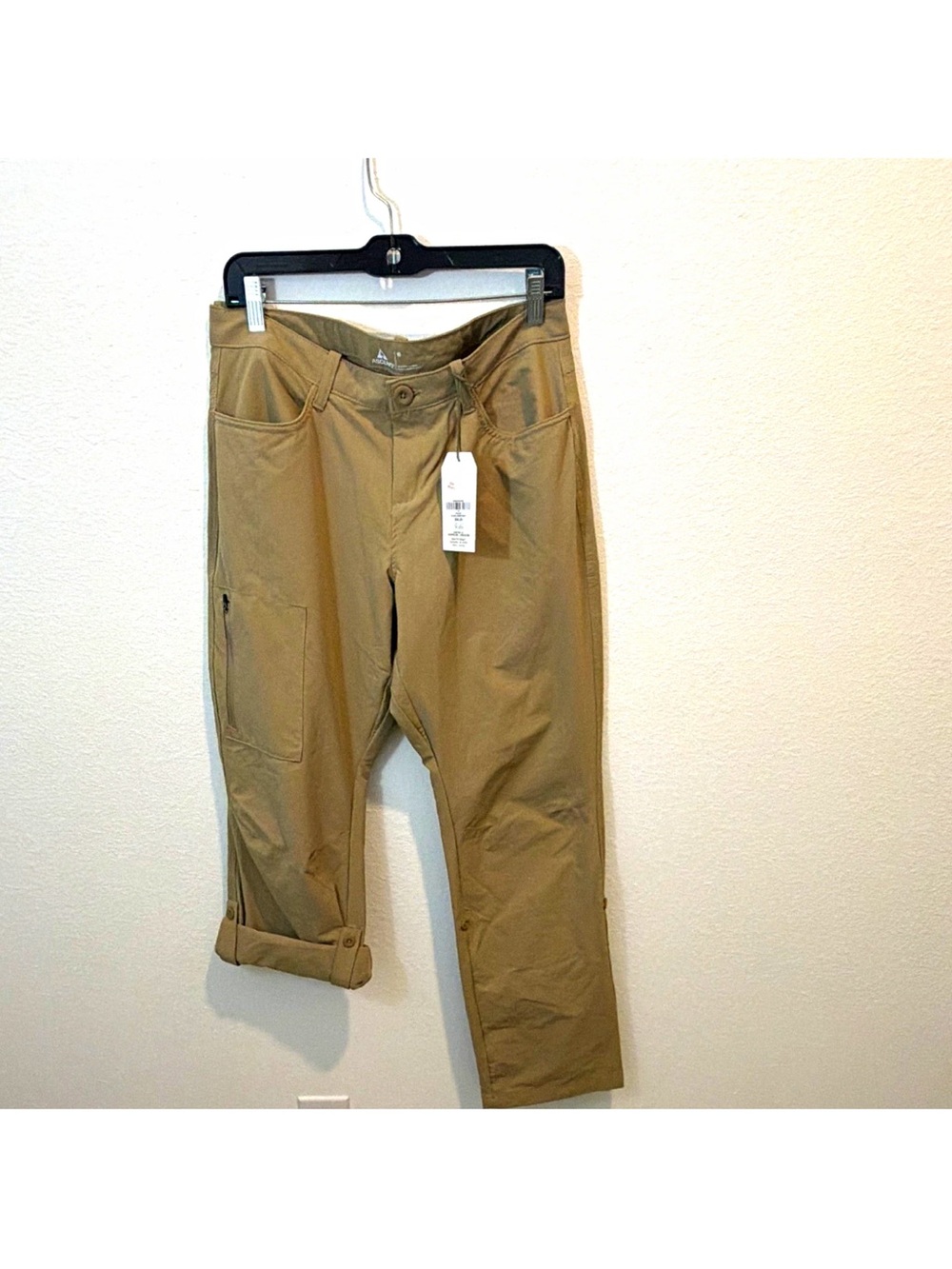 Ascend Women’s Khaki Flat Front Pants w/ Pockets Button Zip size 10
